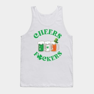 Cheers Fuckers Irish Flag Funny Drinking Beer Tank Top